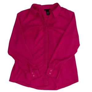 Lane Bryant Size 18 Blouse - Pink Plus Size Top for Women with Long Sleeves